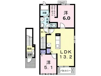 ビオーラ(2LDK/2階)の間取り写真