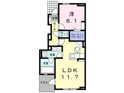 グレース ヴィラ Ⅴ(1LDK/1階)の間取り写真