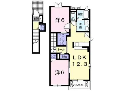 ピアット八事(2LDK/2階)の間取り写真