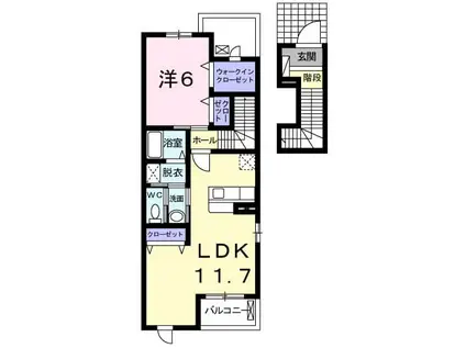 エアリー ゴウドⅠ(1LDK/2階)の間取り写真