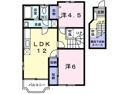 さらさ Α(2LDK/2階)の間取り写真