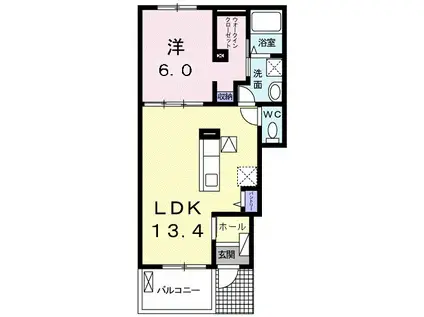 スプラン ドゥールⅢ(1LDK/1階)の間取り写真