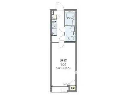 レオネクスト広田(1K/1階)の間取り写真