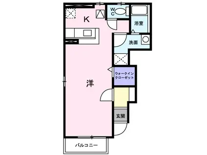 サンリッチⅢ(ワンルーム/1階)の間取り写真