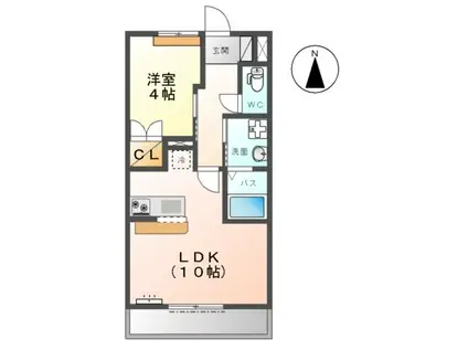 クローバーガーデン(1LDK/2階)の間取り写真