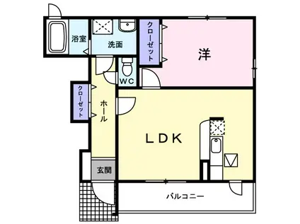 ネオグランツⅦ(1LDK/1階)の間取り写真