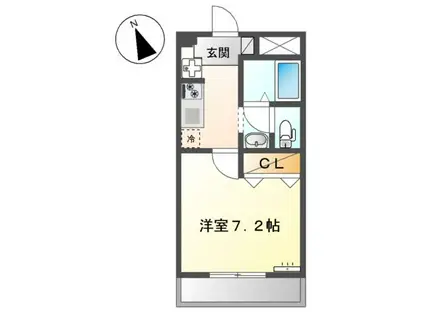 E・ハウスOZAKI(1K/1階)の間取り写真