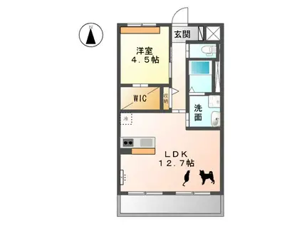 グランドソレイユ(1LDK/3階)の間取り写真