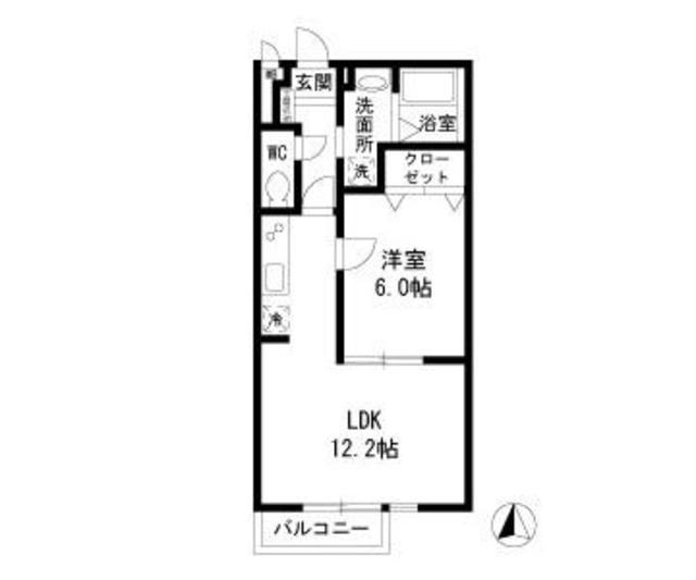 ソルティ アルデイア(1LDK/2階)の間取り写真