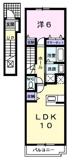 ブライトヒルSKⅡ(1LDK/2階)の間取り写真