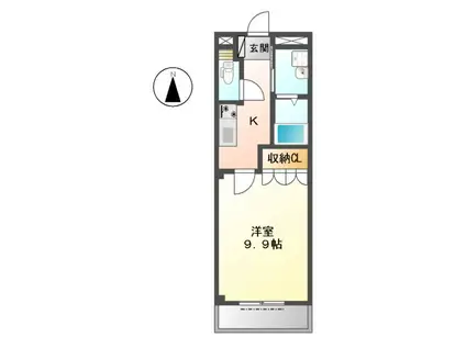 パティオ(1K/2階)の間取り写真