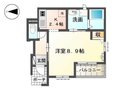 ハイランド カーサ(1K/1階)の間取り写真