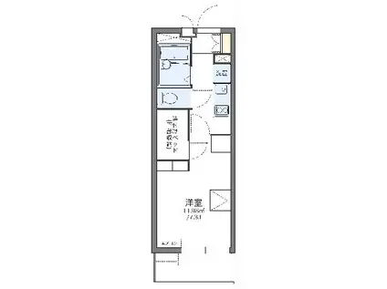 レオパレスディアコートF(1K/1階)の間取り写真