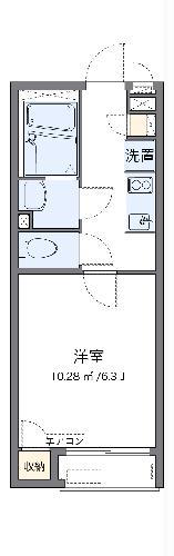 レオネクスト幸良Ⅲ(1K/1階)の間取り写真