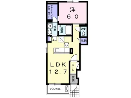 アルバⅢ(1LDK/1階)の間取り写真