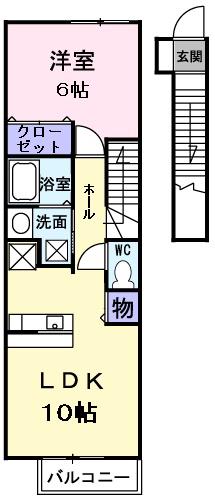 セイバリーⅠ(1LDK/2階)の間取り写真