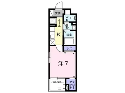 ニューグラストップⅡ(1K/3階)の間取り写真