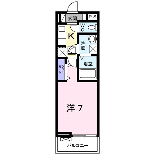 ジュネス(1K/1階)の間取り写真
