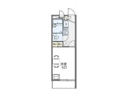 レオパレスエリクシール(1K/1階)の間取り写真