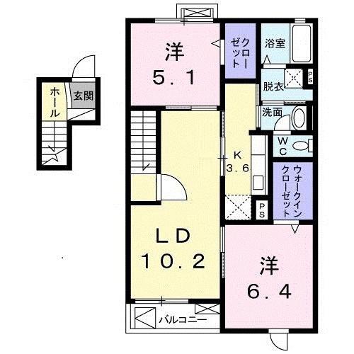 シェロマ(2LDK/4階)の間取り写真