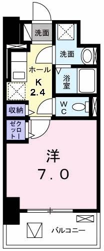 フェイバー J.OーXⅠ(1K/7階)の間取り写真