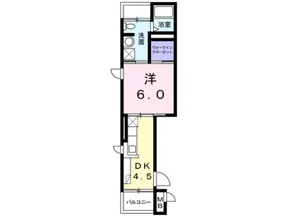 ブローテ・K(1K/3階)の間取り写真