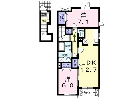 セレーノ Ⅱ(2LDK/2階)の間取り写真
