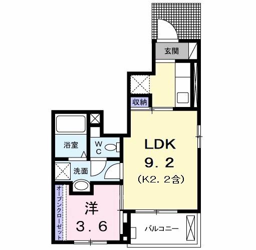 ハノーバー Ⅰ(1LDK/1階)の間取り写真