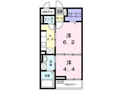 シェロマ(1DK/1階)の間取り写真