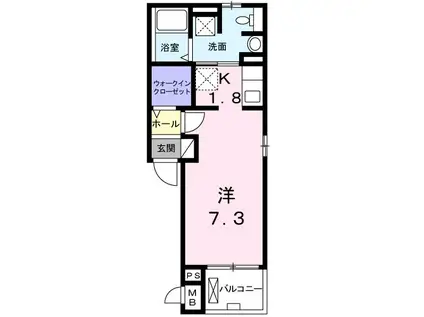 KS PLACE Ⅱ(ワンルーム/2階)の間取り写真