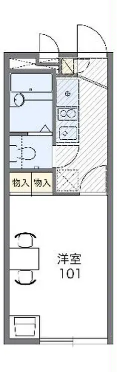 レオパレス鍵 2階階 間取り