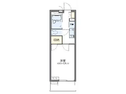 レオパレスルナボアール(1K/1階)の間取り写真