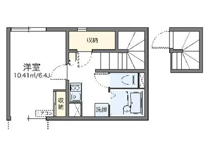 レオネクストビーチサイドYAS(1K/2階)の間取り写真