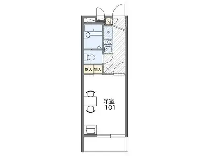 レオパレスRAFFINEIGE(1K/2階)の間取り写真
