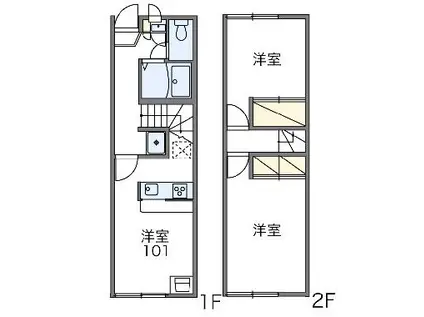 レオパレス長尾(2DK/1階)の間取り写真