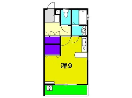 静清第1ハイツ(ワンルーム/4階)の間取り写真