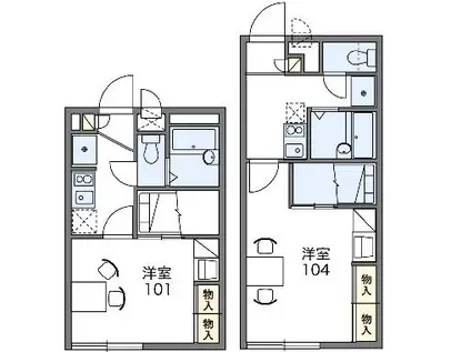 レオパレスレクシス(1K/1階)の間取り写真