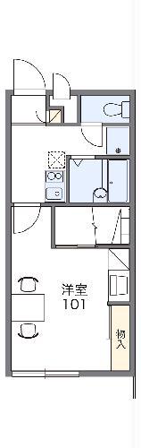 レオパレスドリームⅡ(1K/1階)の間取り写真