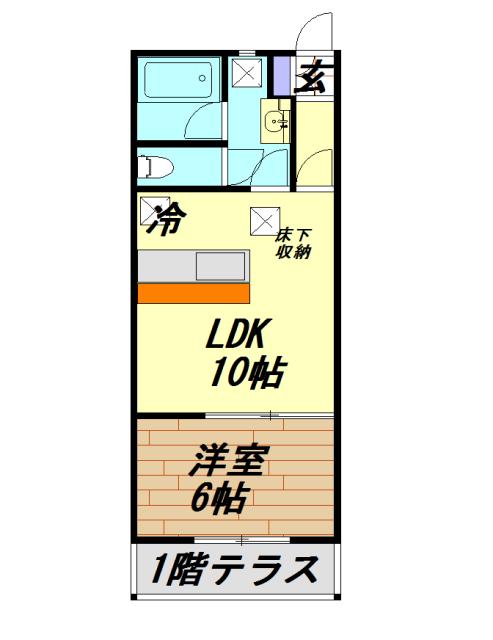 ライブ・イン・西千代田(1LDK/1階)の間取り写真
