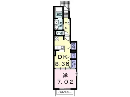 スプラウトⅠ(1LDK/1階)の間取り写真