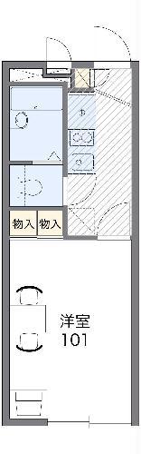レオパレスみらい(1K/1階)の間取り写真