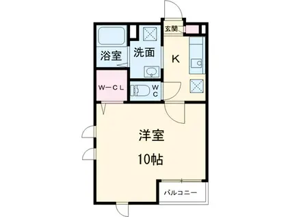 STELLA南町(1K/1階)の間取り写真