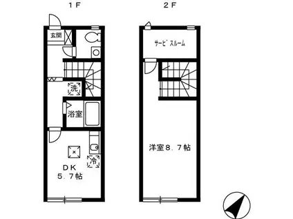 コンフォール登呂(1DK)の間取り写真