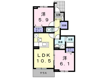 シャテリーナ(2LDK/1階)の間取り写真