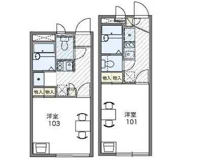 レオパレスアネシス(1K/2階)の間取り写真