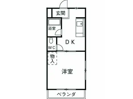 リヴィエールⅠ(1DK/4階)の間取り写真