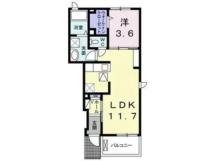 ブリランテ(1LDK/1階)の間取り写真