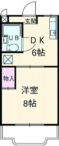 プラネットハイツ(1DK/2階)の間取り写真