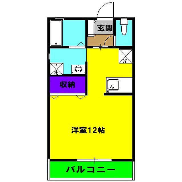 BLUE-WAVE(1K/2階)の間取り写真