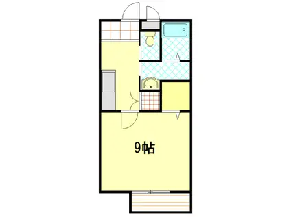 エルミオーレ曲金(1K/2階)の間取り写真